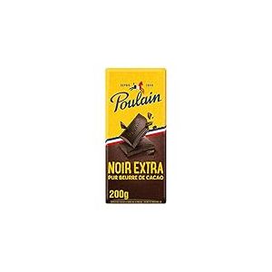 Poulain Tablette de Chocolat Noir Extra 200 g (Lot de 10)