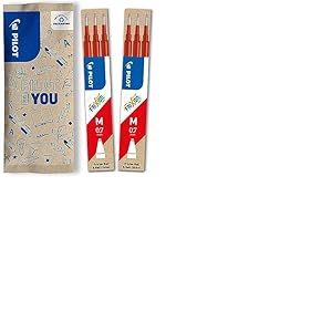 PILOT - Lot de 2 &eacute;tuis de 3 recharges FriXion pour stylo effa&ccedil;able. Compatibles FriXion Ball et FriXion Ball Clicker - Rouge - Pointe Moyenne