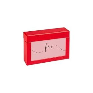 walther design Boîte de Rangement pour 100 Photos 10x15 cm, Boîte à Photos Fun, Rouge, FB-116-R