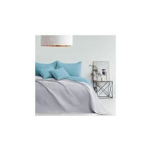 AmeliaHome Couvre-lit Bleu Gris 170 x 210 cm - Couvre-lit matelassé ultrasonique - Polyester Softa