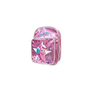 PERLETTI Sac a Dos Licorne Rose avec Poche Avant Bordure R&eacute;fl&eacute;chissante - Cartable Scolaire Enfant Haute Qualit&eacute; Sorties Voyages - Backpack Paillet&eacute; Fille 2/5 Ans - 31x23,5x13 cm (Sac &agrave; Dos Licorne)