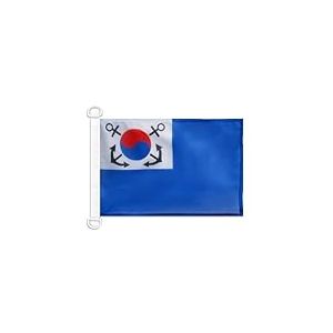 AZ FLAG - Drapeau Pavillon de guerre Corée du Sud - 45x30 cm - Pavillon Nautique Militaire Coréen Spécial Bateau Et Extérieur En Maille Bloquée Avec Anneaux Plastiques Intégrés - 30g