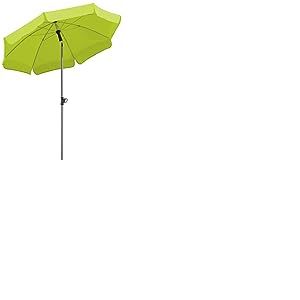 Schneider Parasol Locarno, Vert Pomme, env. 150 cm Ø, en 8 Parties, Rond