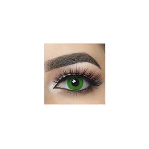 MYSA LENS® Lentilles De Contact De Couleur Fantaisie Crazy Lens Cosplay Yeux Vert Out Green Etui Offert 12 Mois sans correction12 Mois sans correction