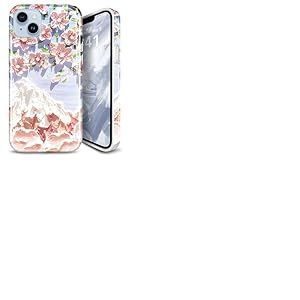 JIAXIUFEN Coque pour iPhone 14/iPhone 13 - Paillettes - R&eacute;tro Peinture &agrave; l'huile - Motif Floral - Fine - R&eacute;sistante aux Chocs - Protection en Silicone TPU Souple - Rose, jxf-ip14-61-dls-oil meihua