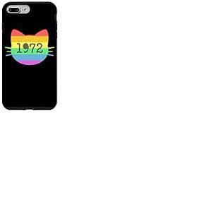 Chat né en 1972 Ans Anniversaire Maman de chat Papa de chat Coque pour iPhone 7 Plus/8 Plus