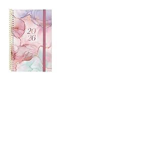 Finocam - Agenda &agrave; spirales 2026 Vue horizontale | Janvier - D&eacute;cembre (12 mois) | Agenda annuel 2026 | Couverture en polypropyl&egrave;ne Espiral Trendy Design Collection - Goldy - Catalan