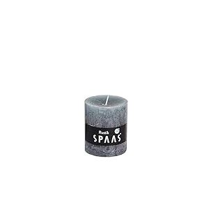 Spaas 8 Bougies Pilier rustiques Non parfumées 68/80 mm, 30 Heures, Gris