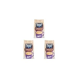 MAXWELL, Cappuccino Milka, Sachet de 315g de Cappuccino au Chocolat Milka Soluble, 20 Tasses (Lot de 3)