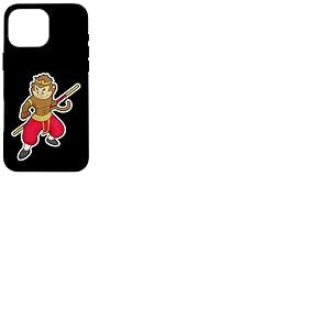 Singe Combat de baton Arts martiaux Coque pour iPhone 16 Pro Max