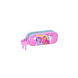 safta My Little Pony Magic Trousse Double pour Enfant, idéale pour Les Enfants d'âge Scolaire, Confortable et Polyvalente, qualité et résistance, 21 x 6 x 8 cm, Rose/Turquoise, Rose/Turquoise,