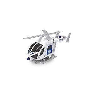BABY CHALLENGE - Hélicoptère de Police - Véhicule d'intervention - 021169-1/62 - Prêt à Rouler - Piles incluses - Véhicule Friction - Blanc - Sonore Et Lumineux - Plastique - À Partir de 3 Ans