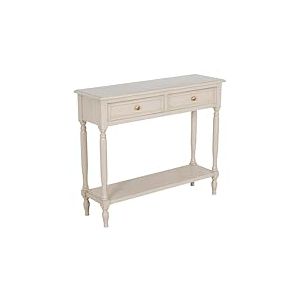 DRW Console Meuble Table d'entrée avec 2 tiroirs en Bois Beige 90 x 28 x 75 cm