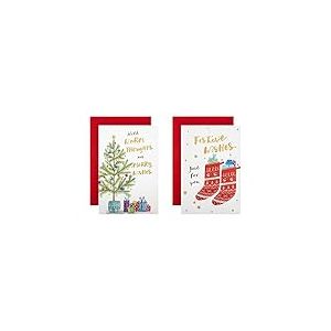 Hallmark Lot de 12 cartes de Noël caritatives avec 2 motifs contemporains illustrés