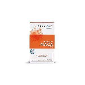 Maca GRANIONS | Complément alimentaire désir sexuel | Maca 375mg avec Zinc | Stimulant sexuel, aphrodisiaque sexuel naturel puissant, libido homme et femme | Made in France | 30 gélules