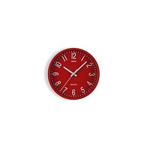 Versa Raven Horloge Murale Silencieuse et Décorative, pour Cuisine, Salon ou Salle à Manger - Facile à Lire, Dimensions (H x L x L) 20 x 4,3 x 20 cm, Polypropylène, Rouge