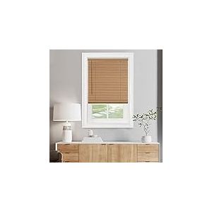Achim Home Decor Mini Store sans Fil filtrant la lumière, 99 cm de Largeur, 162 cm de Long, Taille des Lattes de 2,5 cm – Ton Bois – Stores de fenêtre horizontaux GII Morningstar pour intérieur