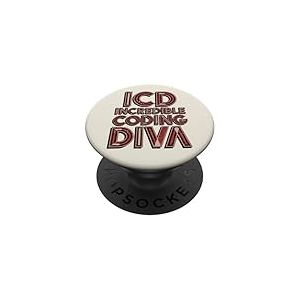 ICD Incredible Coding Diva Codage M&eacute;dical Sant&eacute; PopSockets PopGrip Adh&eacute;sif