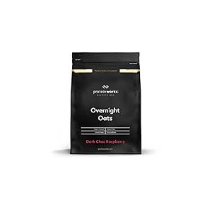 THE PROTEIN WORKS Overnight Oats | Petit déjeuner riche en protéines | Encas à faible teneur en sucre | Avoine à faible IG | THE PROTEIN WORKS | Chocolat Noir Framboise | 500g