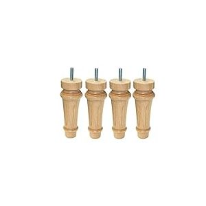 MARGOT 3700527828183 Royal LOUIS XVI Lot de 4 Pieds de lit Bois Vernis naturel Hauteur 15 cm