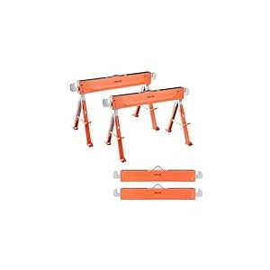 VEVOR Chevalet de Sciage, Lot de 2, Tr&eacute;teau de Sciage Pliable, Capacit&eacute; de Charge 816,5 kg, Hauteur R&eacute;glable, Pieds Robustes, Patins Antid&eacute;rapants, Outil pour Menuiserie, Menuisiers, Bricoleurs Bois