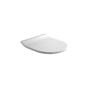 GALA G5166501 Couvercle et Siège Slim Fixe Amorti Collection Emma, Finition Blanc (Ref 51665), Urea, 37,8 x 4,8 x 45,5 cm