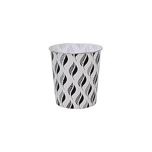 JVL Petite Corbeille à Papier en Forme de Feuilles, Environ 24,5 x 26,5 cm, Noir et Blanc, Taille Unique