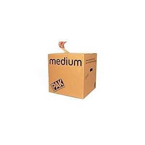 StorePAK Lot de 7 boîtes de rangement moyennes en carton avec poignées 64 litres 100% recyclables 40,5 x 40,5 x 40,5 cm Marron Taille M