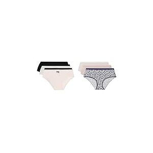 DIM Boxer Femme Les Pockets Coton Stretch Colorés x6, Noir/Blanc/Rose/Gris, S