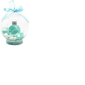 Feel Natural - Coffret Boule &agrave; Neige de Bain - Gel Douche Parfum&eacute; Th&eacute; Vert & Confettis Etoiles - Bain moussant - Cadeau Femme - Relaxation - Bien-Etre - Ruban d'Accroche - Ambiance Magique