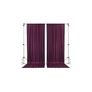 AK Trading CO. Rideaux de Fond en Polyester IFR avec Passe-Tringle – Décoration de fenêtre pour cérémonie de Mariage, fête, Maison, 3 x 3 m, Violet Aubergine