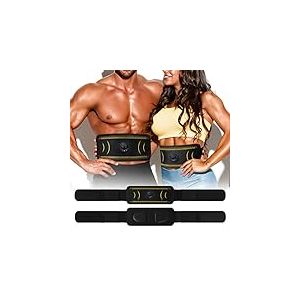 Hiviss Electrostimulateur Musculaire, Ceinture Abdominale Electrostimulation, Appareil d'entraînement EMS avec 6 Modes et 8 intensités, Stimulateurs ABS électriques Portables USB Rechargeables