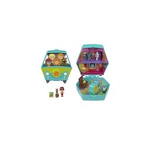 Polly Pocket Mini-coffret Scooby-Doo en forme de Mystery Machine avec mini-figurines de Scooby et Velma Dinkley, JKC85