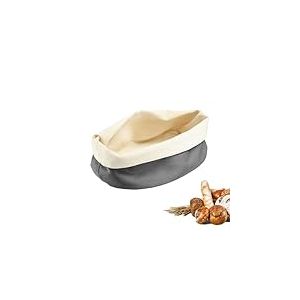 Westmark Sac à Pain Ovale – Corbeille à Pain en Tissu pour Pain, Petits Pains, Pâtisseries et Fruits – Rangement à Pain Moderne en Coton – Anthracite/Beige, 25 x 18 cm