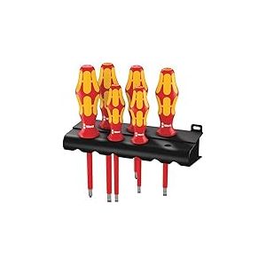 Wera 05006145001 160 i/6 Rack Jeu de tournevis Kraftform Plus S&eacute;rie 100 + Rack, 6 pi&egrave;ces, Rouge