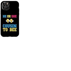 He Or She Cousin To Bee Baby Shower Party Révélation du sexe Coque pour iPhone 11 Pro