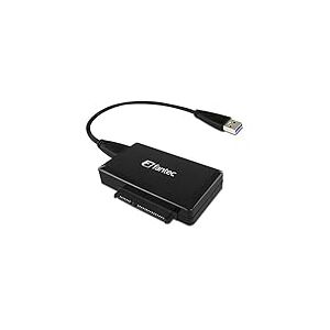Fantec AD-U3SA Adaptateur USB 3.0 à disques durs SATA I/II/III et SSD de 2.5"(6.35 cm), 3.5"(8.89 cm) et 5.25"(13.34 cm), USB 3.0, Compatible Disque Dur SATA III 6G, boîtier Noir