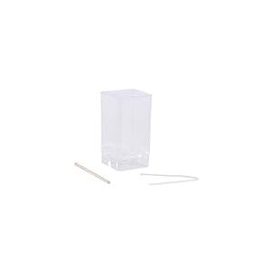 Rayher Moule bougie Carr&eacute;, plastique PET transparent, 1 kit, 9X5cm, cire, r&eacute;utilisable-3139600
