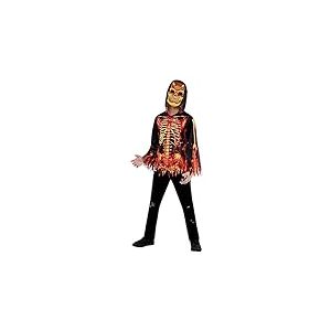 Bristol Novelty 1000766L000 Forum Costume de diable de feu avec haut à capuche et masque, multicolore, pour enfant, garçon, 11-12 ans Halloween