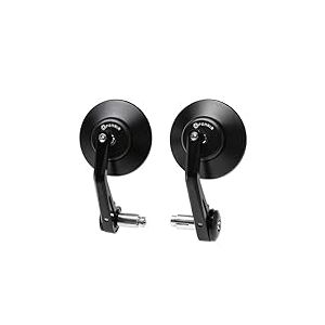 FENRIR (Non Homologu&eacute;) R&eacute;troviseur Moto Embout De Guidon Rond Noir CNC Alliage d'aluminium forg&eacute; Anti-&eacute;blouissement Conception anti-tremblement Pour Roadster Sporive Scooter Custom Heritage 801-0028