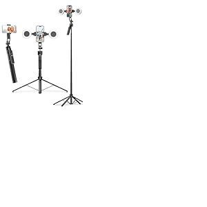 Rollei Trepied Suivi Automatique, Face Tracking Tripod Perche Selfie 163cm avec Lumiere et T&eacute;l&eacute;commande, Stabilisateur Smartphone pour Tiktok Vid&eacute;o Vlog, Tr&eacute;pied-Smartphone-Tripod-Selfie-Stick