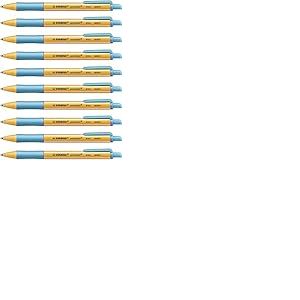 STABILO pointball - Stylo bille - Lot x 10 stylos à bille rechargeables -Turquoise