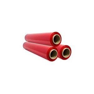 Film &eacute;tirable d'emballage, film plastique rouge pour l'emballage, rouleau de protection en plastique pour l'exp&eacute;dition, rouleau de 50 cm et jusqu'&agrave; 400 m &eacute;tirable - Ofituria (3 unit&eacute;)