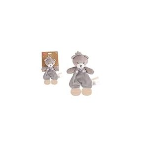 DODO D'AMOUR - Doudou de Dentition - Ours - 053938 - Gris - Polaire - Naissance - Peluche - Bébé - Rassurant - Doux - Lavable - Gencive - Cadeau - À Partir de 0 Mois