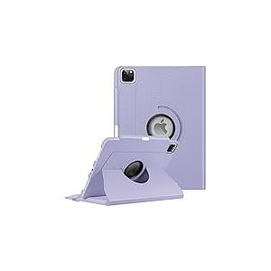 FINTIE Étui Rotatif Compatible avec iPad Pro 11" (2022/2021/2020/2018, 4e/3e/2e/1ère génération) – Support pivotant à 360 degrés avec Porte-Crayon, Veille/réveil Automatique, Violet Lilas