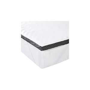 Amazon Basics Surmatelas de Mousse à Mémoire de Forme avec Sangles, 160 x 190 x 4 cm, Blanc