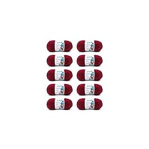 Gründl Laine Funny uni - laine chenille douce pour le crochet – moelleuse et respectueuse de la peau - 100% polyester – 10 pelotes 100 g / 120 m – taille d’aiguille 5-6 -Bordeaux