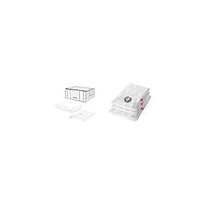 Compactor - Lot de sacs de rangement sous vide, comprenant une housse de rangement sous vide semi-rigide XXL 210 litres et 2 sacs sous vide extra plats & Lot 3 x Sac de rangement sous vide Transparent