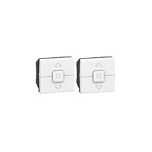 Legrand 077025 Poussoir Mosaic pour 1 Volet Roulant, 500W, Blanc (Lot de 2)