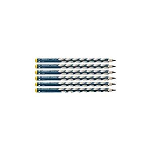 STABILO Lot de 6 crayons ergonomiques triangulaires pour gauchers Easy Graph en pétrole - Dureté 2B